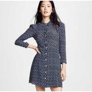 Veronica Beard Kingsley floral shirt dress, Blue, Size 8